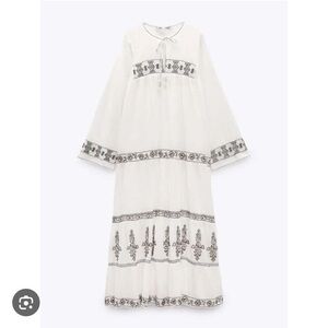 Zara VOLUMINOUS EMBROIDERED DRESS